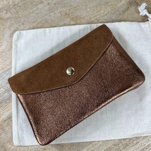 Porte-monnaie en cuir de vachette brillant