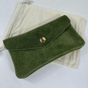 Porte-monnaie en cuir de vachette suédé