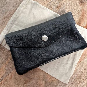 Shiny cowhide leather wallet