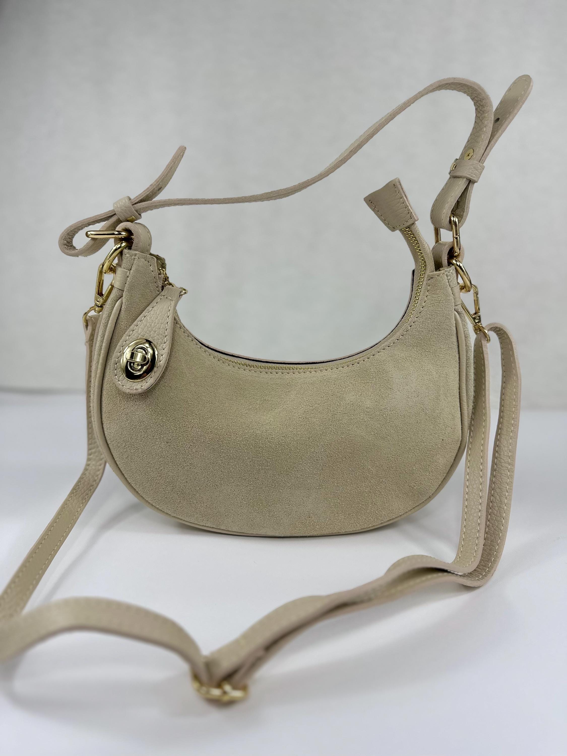 Genuine Leather Half Moon Bag - Short and Long Shoulder Bag