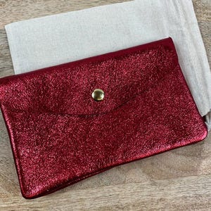 Shiny cowhide leather wallet