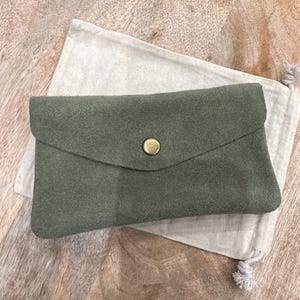 Cartera de piel de ante de vaca