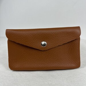 Portamonete in vera pelle • Portafoglio piccolo 15×9 cm • Porta carte minimalista • Regalo per donna