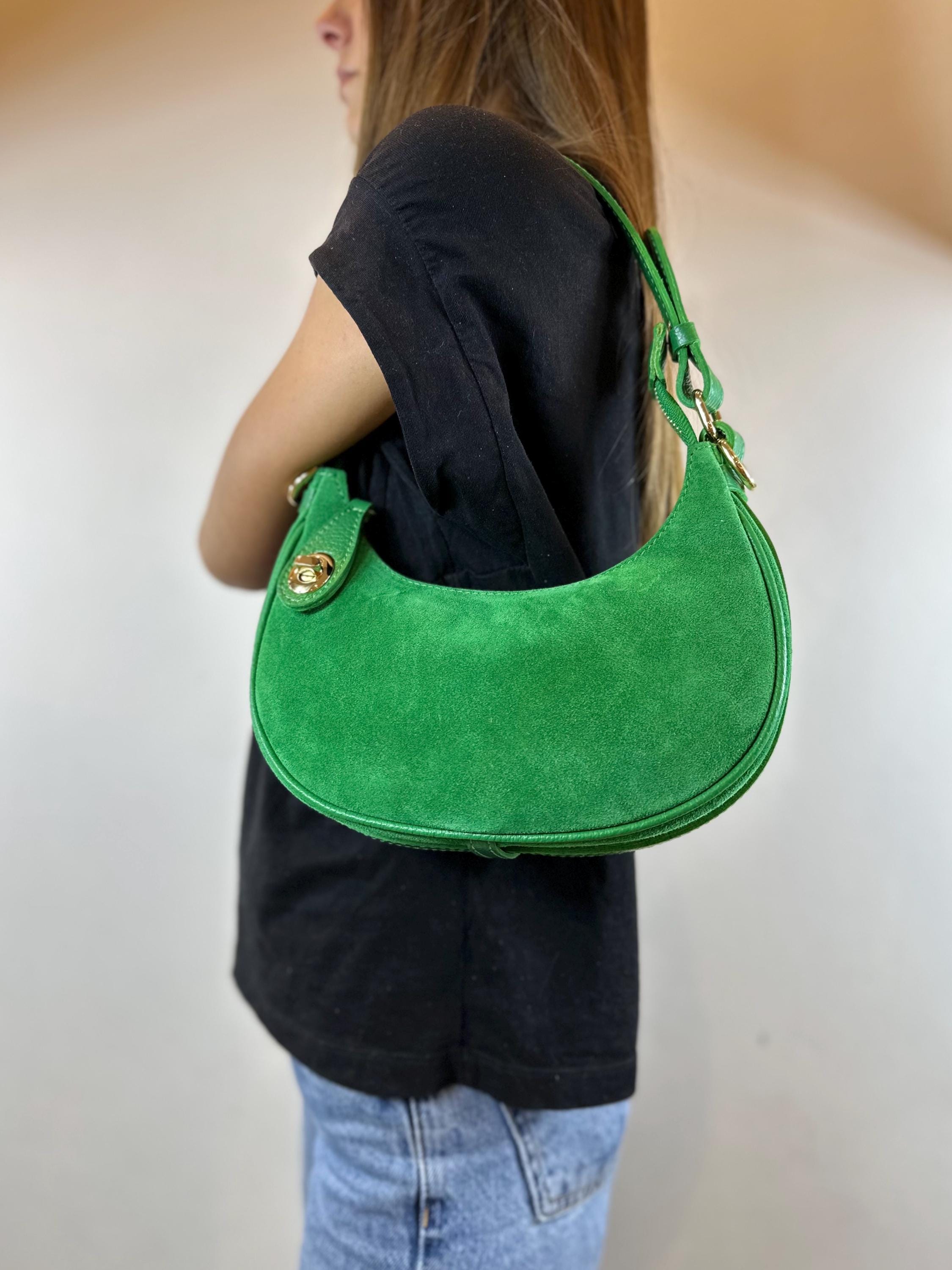 Genuine Leather Half Moon Bag - Short and Long Shoulder Bag