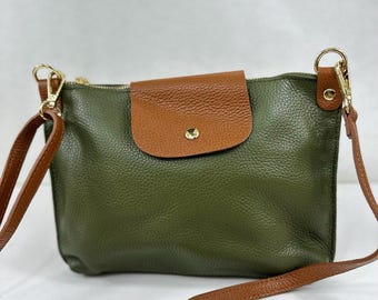 Cowhide leather shoulder bag