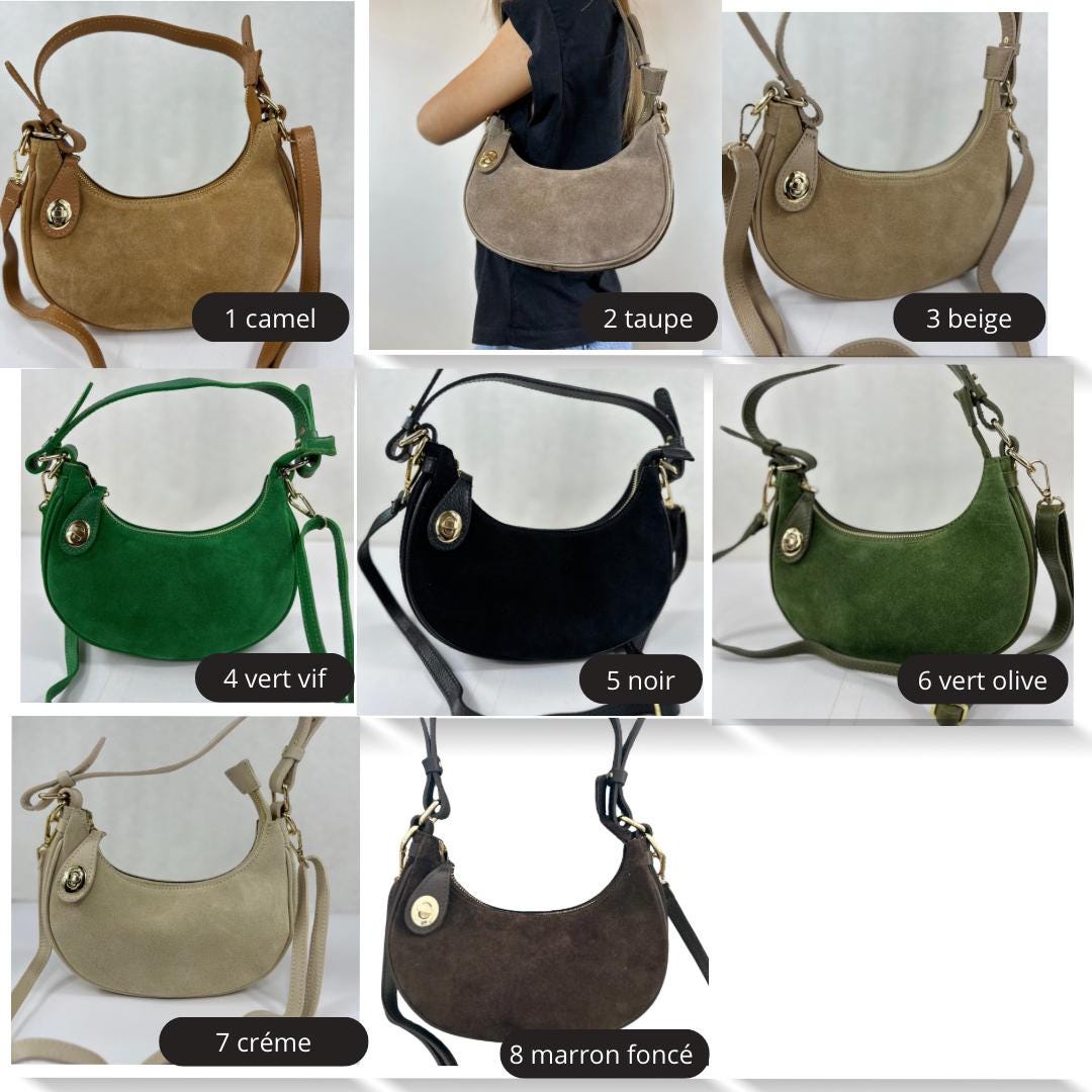 Genuine Leather Half Moon Bag - Short and Long Shoulder Bag