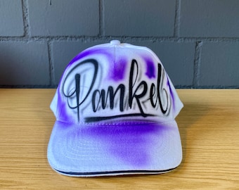 Hand-made airbrush cap with individual name/word