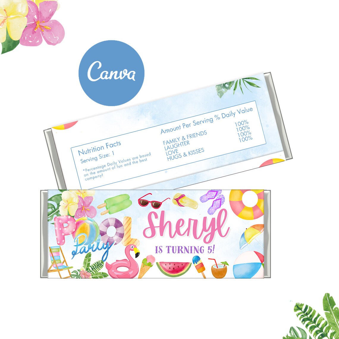 Pool Hershey Bar, Pool Candy Bar, Pool Party, Pool Birthday, Pool ...