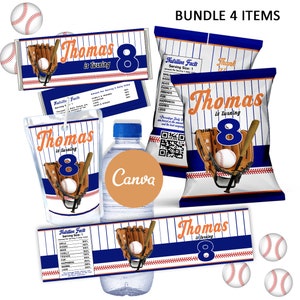 Baseball Geburtstag Bundle, Baseball Bundle, Baseball Party, Baseball Geburtstag, Baseball Vorlage, Baseball Gastgeschenke, Canva Vorlage