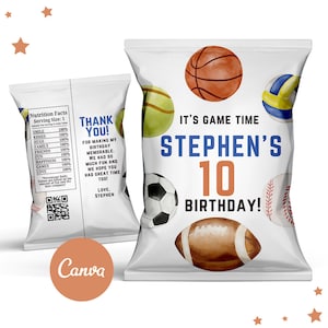 All-Star-Chip-Tasche, All-Star-Party, All-Star-Geburtstag, All-Star-Chips, All-Star-Gefälligkeiten, Sportchiptasche, Sportparty, Sportgeburtstag