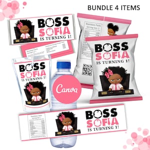 American Girl Baby Boss-bundel, meisje Baby Boss-bundel, Baby Boss-feestje, verjaardagsfeestje meisjesbaas, Afrikaanse Baby Boss-verjaardag