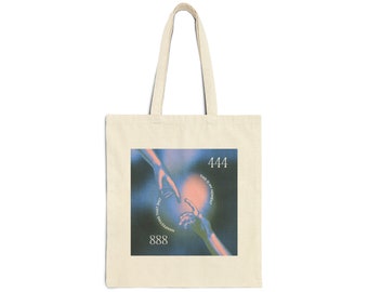 Angel Number Cotton Canvas Tote Bag, Trendy Tote Bag, Aesthetic Tote Bag, Manifestation Tote Bag, Gift for Her, Positive Affirmation Bag