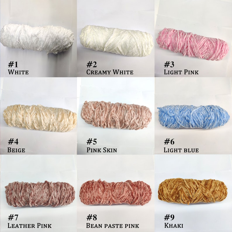 42 fils de velours Amigurumi Doll Animal, couleurs de fil de velours doux 95 g, dégradé de coton aqus et polyacrylique pour tricoter et crocheter image 3
