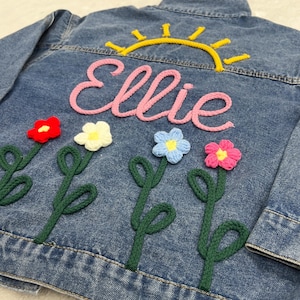 Personalized Kids Name Jean Jacket, Custom Girls Toddler Name Letter Jacket, Boys Jacket With Name, Birthday Gift For Kids