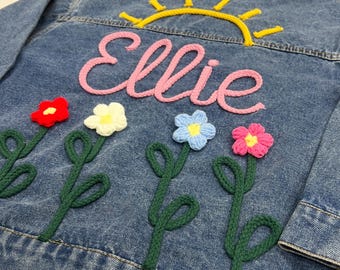 Personalized Kids Name Jean Jacket, Custom Girls Toddler Name Letter Jacket, Boys Jacket With Name, Birthday Gift For Kids