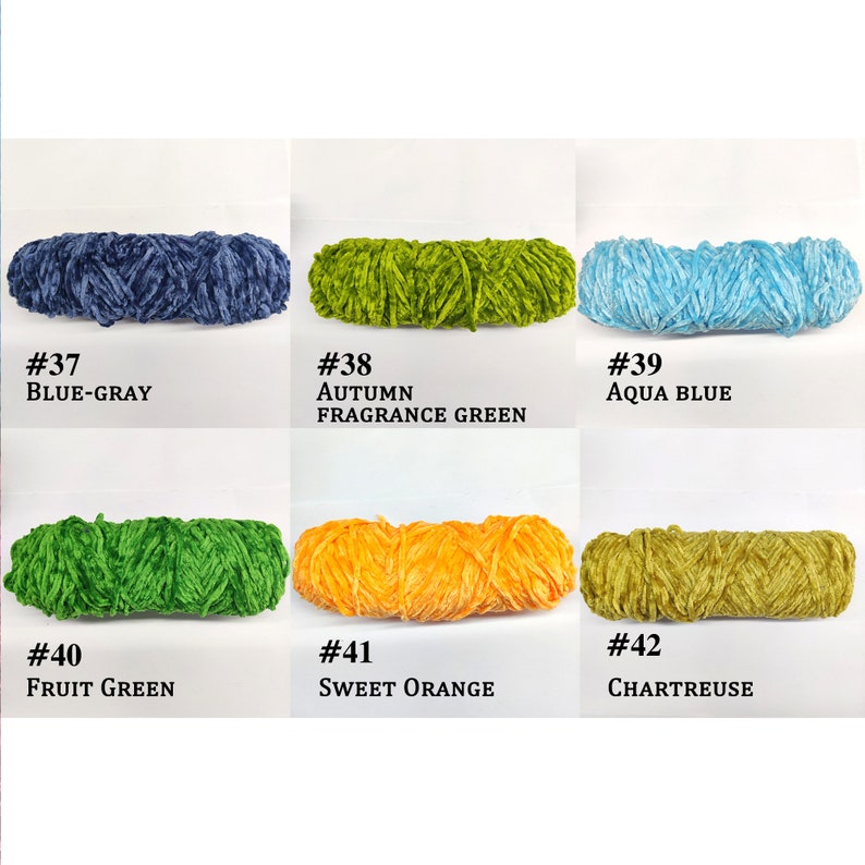 42 fils de velours Amigurumi Doll Animal, couleurs de fil de velours doux 95 g, dégradé de coton aqus et polyacrylique pour tricoter et crocheter image 7