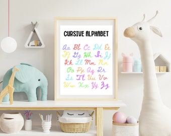 Cursive Alphabet Poster Digital Download