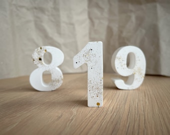 Ceramic table numbers | Numbers made of ceramic as desired