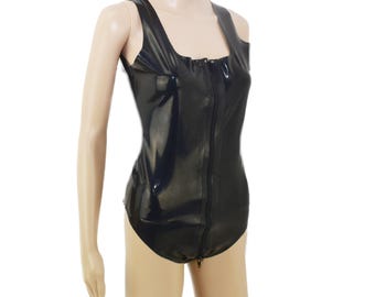 Latex Women's Bodysuit Two-Way Zipper Handmade - 0.4 mm M (2799)