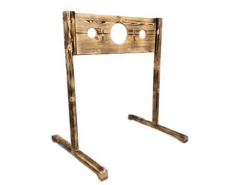 Medieval pillory with feet and decorations, lightweight construction, lockable