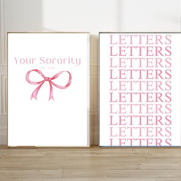 Sorority Pink Bow Digital Art Print