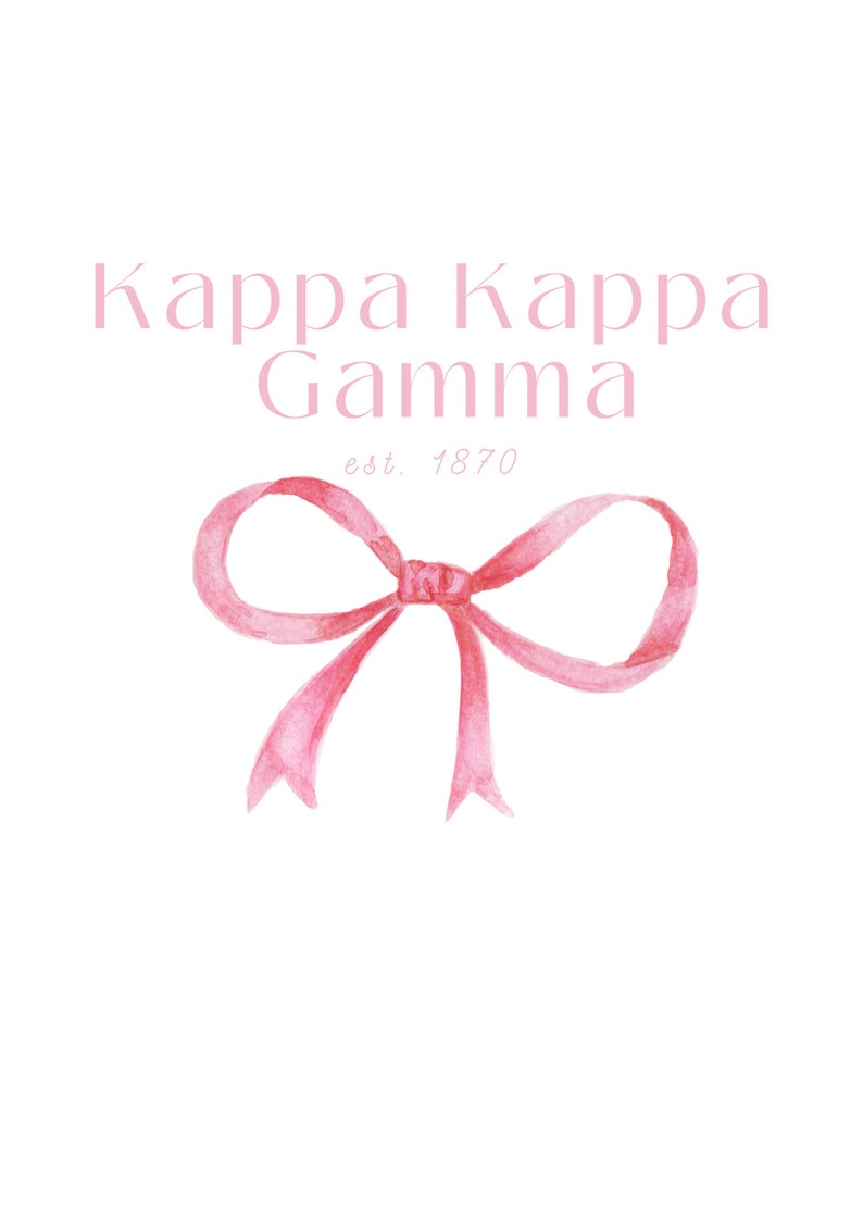 2 Kappa Kappa Gamma Sorority Art Prints, digital download prints, preppy wall decor image 2