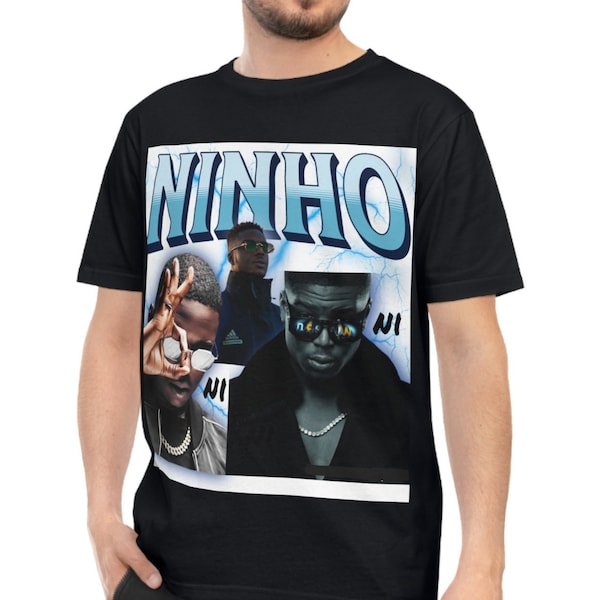 Ninho T-shirt, tshirt concert ninho, custom bootleg t-shirt ninho, style vintage tshirt ninho, style rappeur, style 90, cadeau pour lui gift