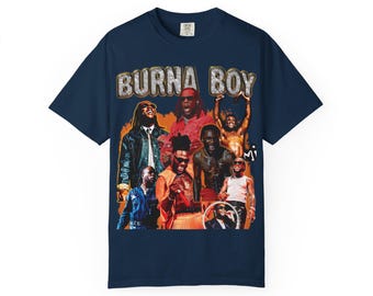 Burna Boy collage T-Shirt | Afrobeat artist photo tee African giant bootleg shirt concert shirt gift afro song casual