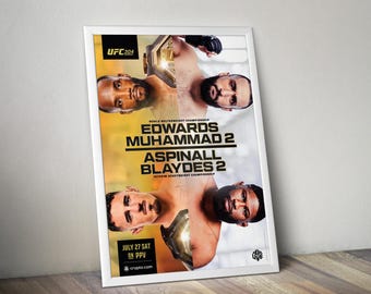 UFC 304 Poster Genuine Design | Edwards vs Muhammad 2 | Aspinall vs Blaydes 2