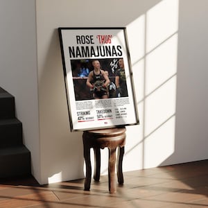 Póster personalizado de la UFC firmado por Rose Namajunas