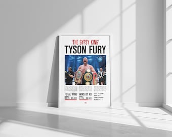 Custom Tyson Fury | Boxing | Statistics | Signed | Ultra High Quality Poster