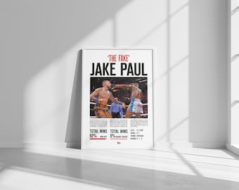 Jake 'The Fake' Paul | Boxing | Funny | Statistics | Ultra High Quality Poster
