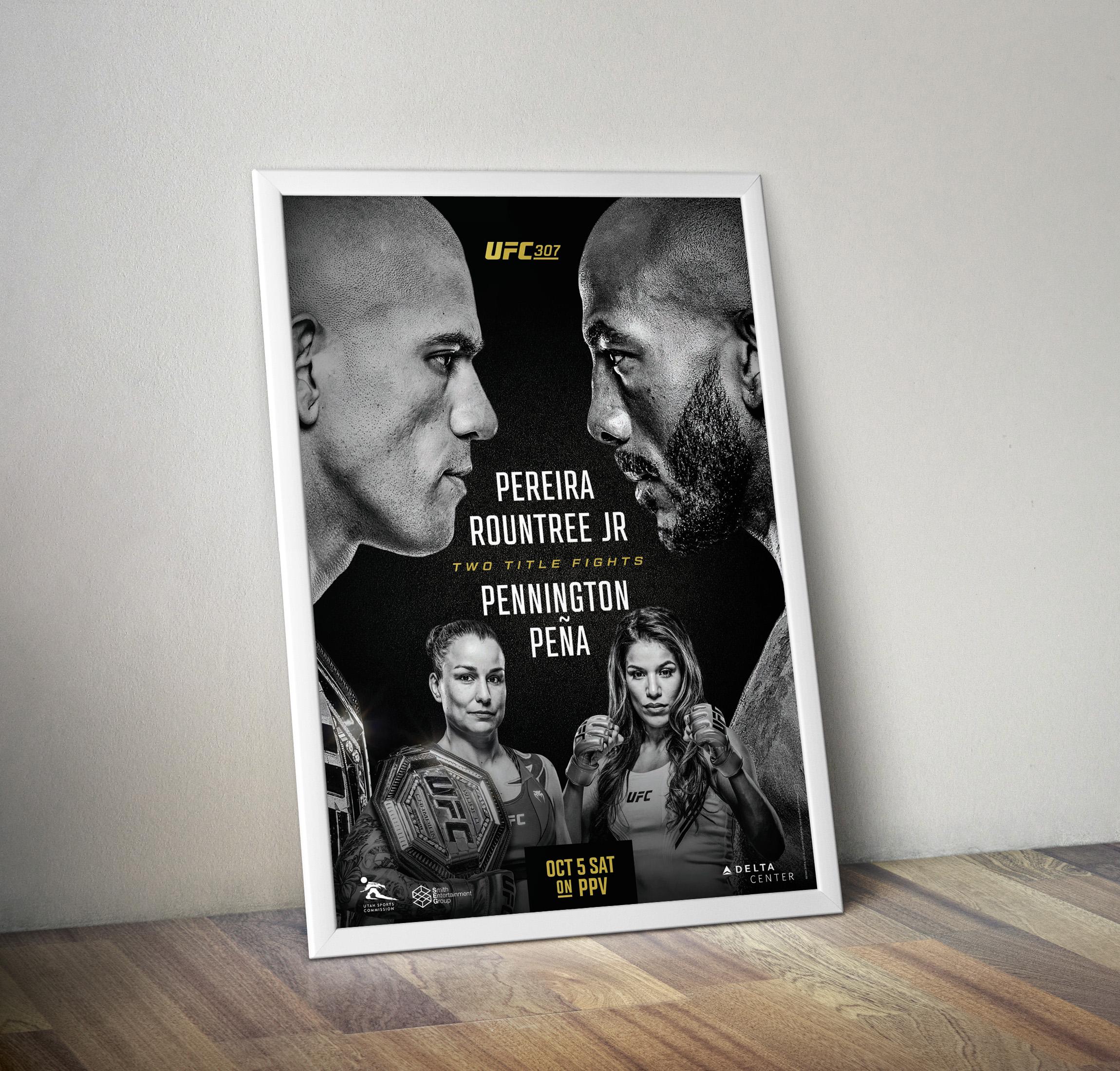 UFC 307 Poster Genuine Design Pereira Vs Rountree Jr