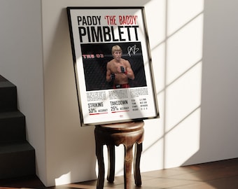 Custom UFC Poster Paddy Pimblett MMA Statistics Signed
