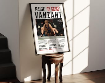 Custom UFC Poster Paige VanZant MMA Statistics Signed | Ultra High Quality Poster