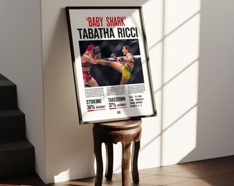 Custom UFC Poster Tabatha Ricci MMA Statistics Signed | Ultra High Quality Poster