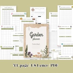 Garden Planner Printable PDF Gardening Checklist Plant Care Journal ...