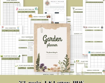 Garden Planner Printable PDF Gardening Checklist Plant Care Journal Seed Inventory Seed Starting Planting Tracker Homestead Planner
