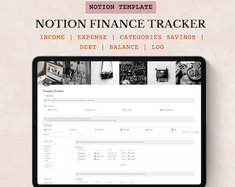 Notion Persoonlijke financiële tracker Notion-sjabloon Financiële notie Spaar- en schuldentracker Inkomsten- en uitgavenmap Maandelijks financieel rapport