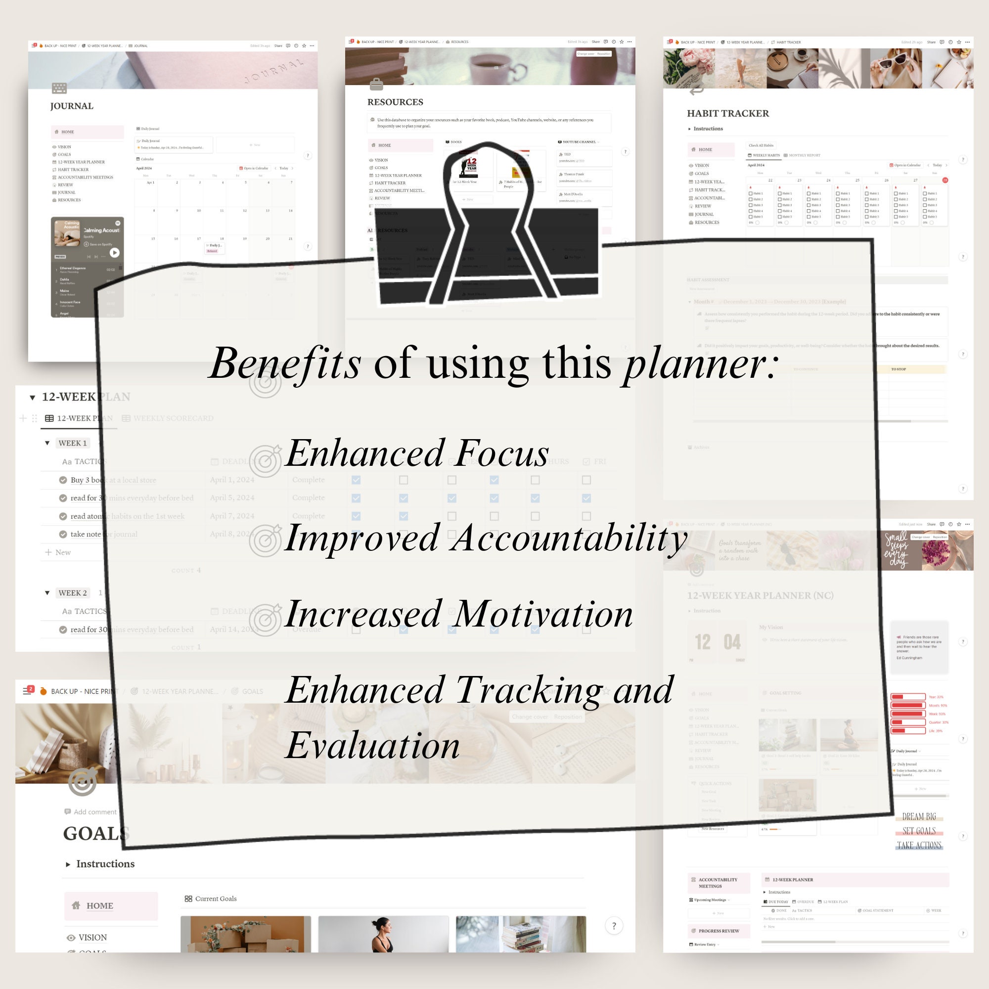 Notion 12 Week Year Planner 90 Day Action Plan Notion Template 12week