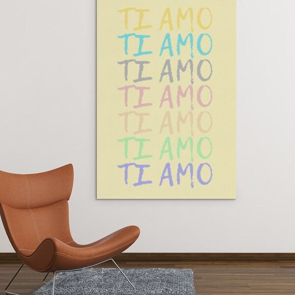 TI AMO Wall print. Retro Design. Romantic wall art. perfect gift for the loved ones.