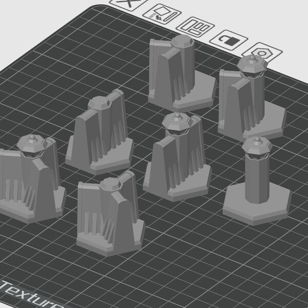Hex anti mech tower walls / straight / 2-way / 3-way - tabletop war game terrain battletech