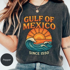 Golf von Mexiko Shirt seit 1550, Vintage Geographie T-Shirt, Komfort Farben Geschichte T-Shirt, Retro Karte Design, Golfküste Geschenk