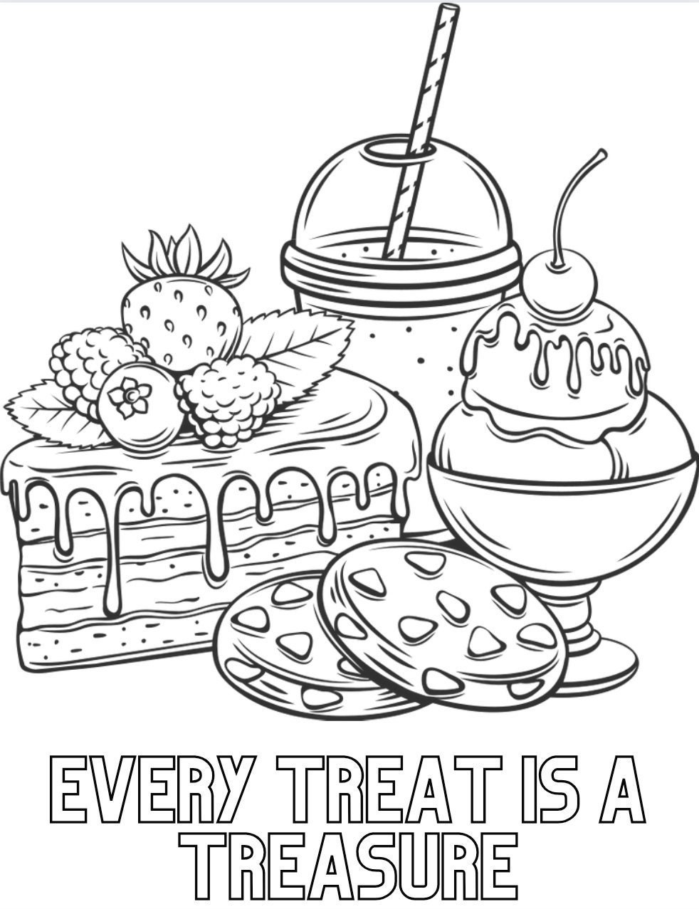 Dessert Coloring Pages for All Ages - Etsy
