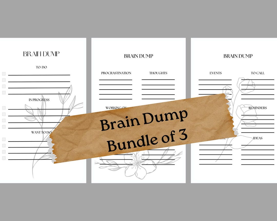Brain Dump Template Minimalist Brain Dump Bundle - Etsy