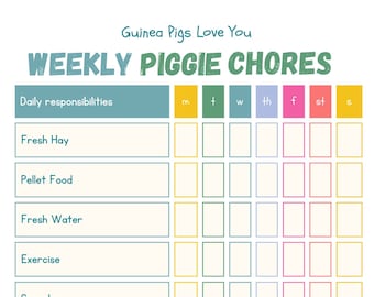 Guinea Pig Weekly Chore Chart