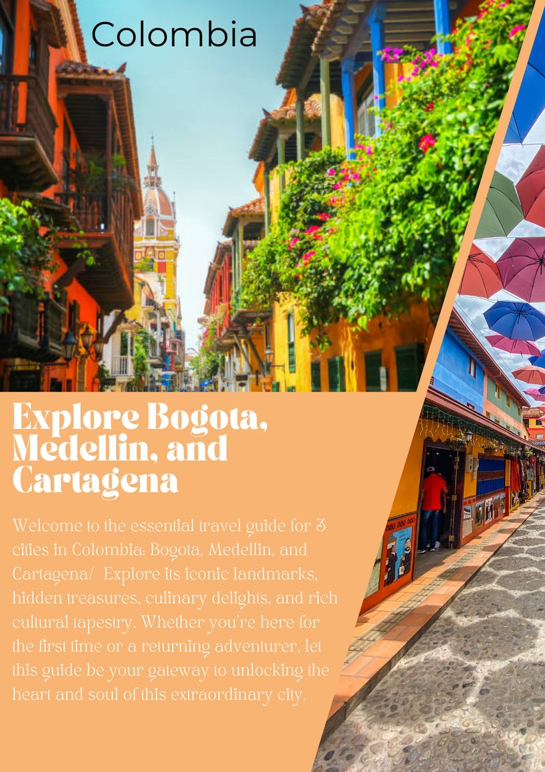 Colombia Travel Guide-bogota, Medellin, and Cartagena - Etsy