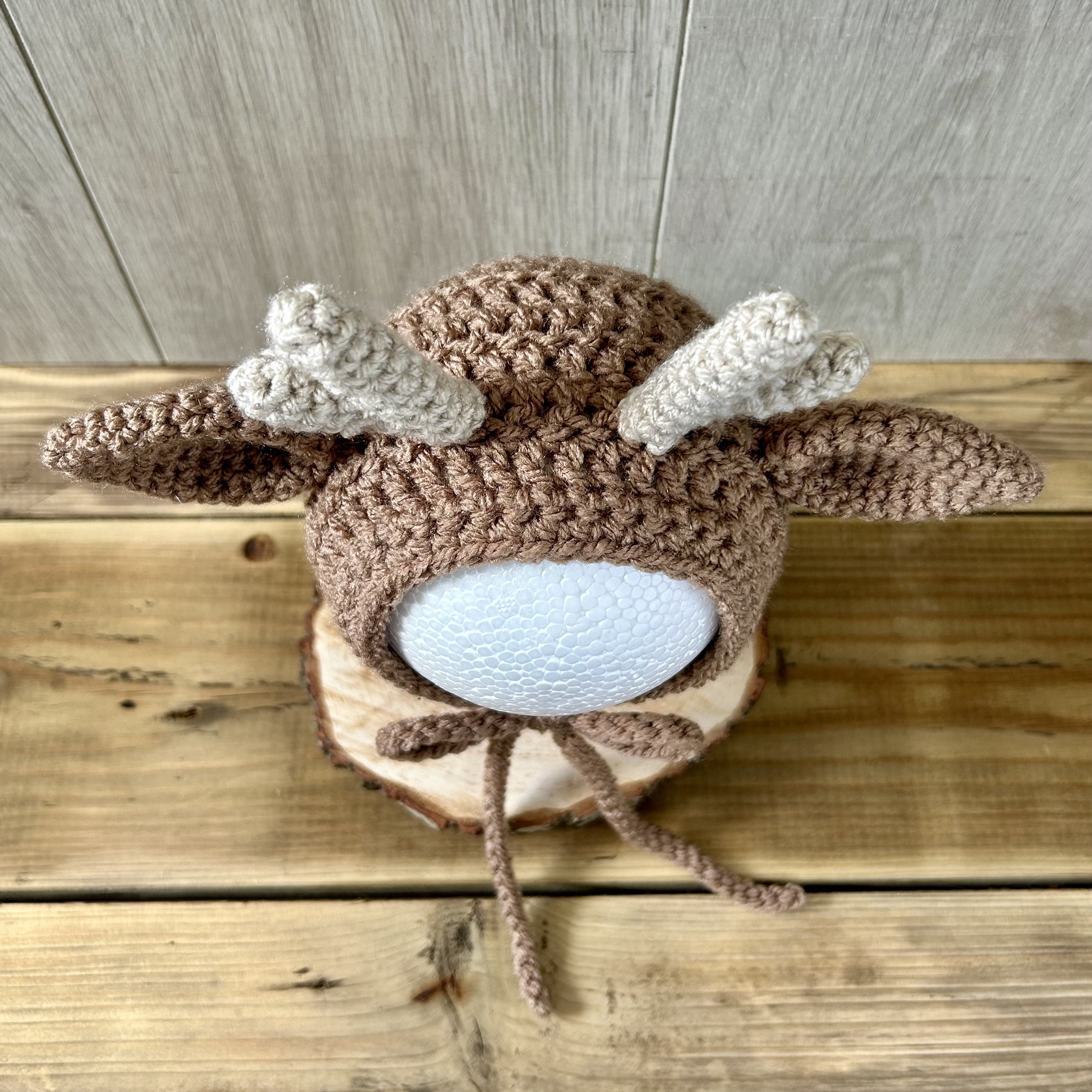 Crochet Deer Bonnet: Handmade Woodland Animal Reindeer Hat - Etsy