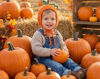 Crochet Pumpkin Bonnet: Handmade Baby Halloween Costume