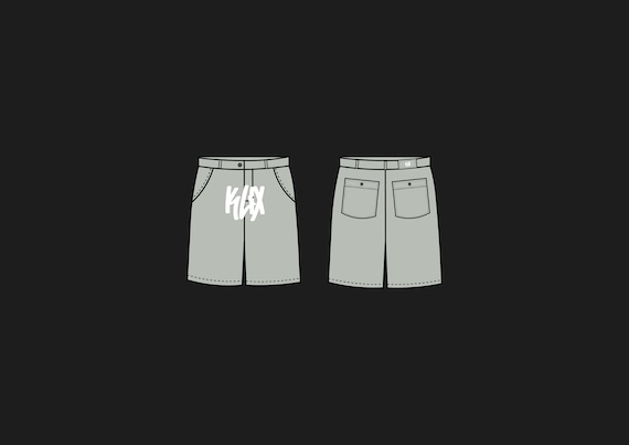 Jeans Shorts Template Jorts Tech Pack Streetwear Vector Template